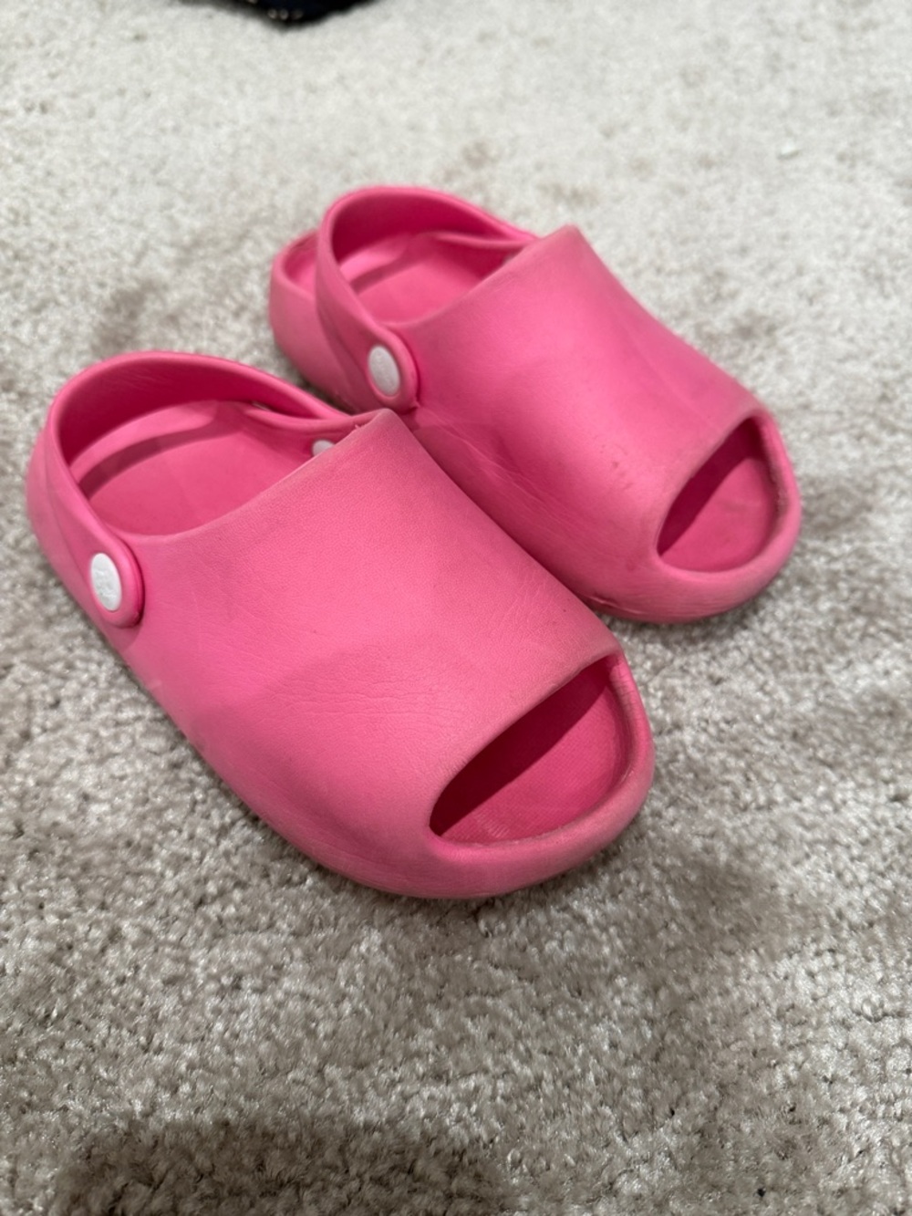 Kids Pink Slip-On Open-Toe Sandals with Back Strap